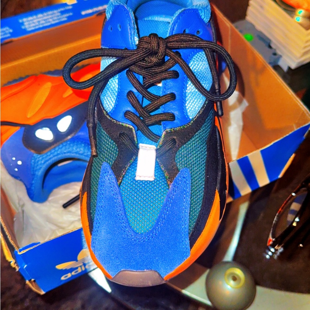 Adidas Kids' Blue and Orange Sneakers